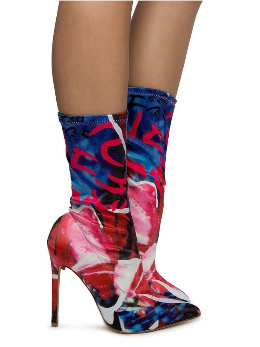 Liliana Angie High Heel Abstract Ankle Boots